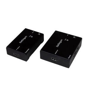 Angled view of StarTech HDMI over Cat5e HDBaseT Extender