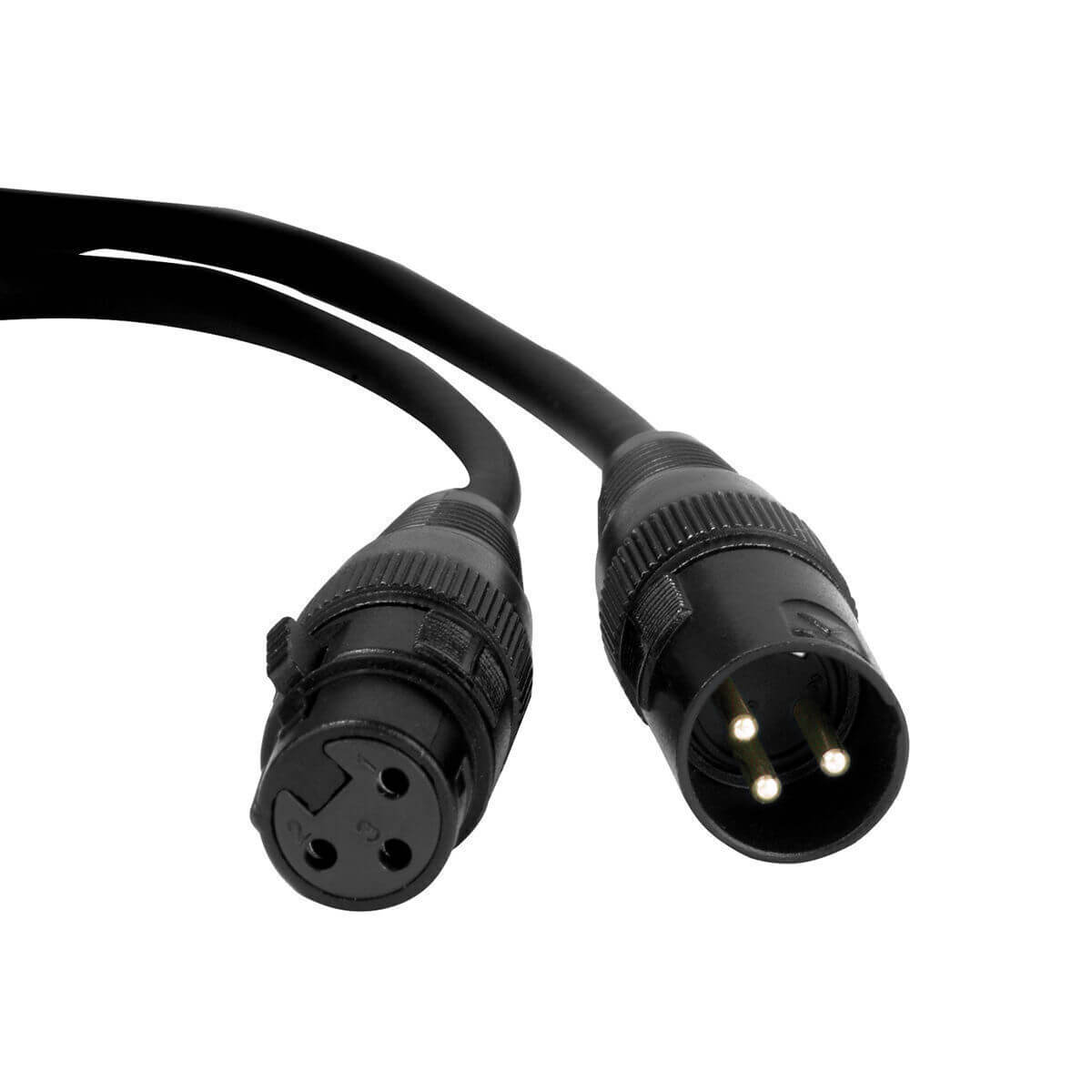 XLR Cable 5m showing close-up of male and female 3-pin audio connectors on white background.